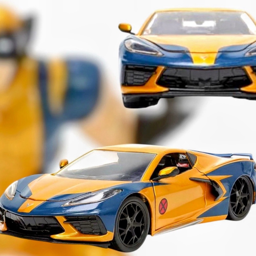 Marvel X-Men Wolverine 2020 Chevrolet Corvette Stingray Jada Die-Cast 1:24 w/fig